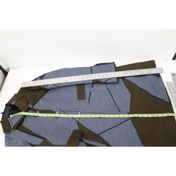 piazza sempione coat womens 42 wool blend geometric‎ colorblock button up jacket - Picture 8 of 16